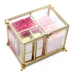 Boîte Maquillage Dorée Élégante